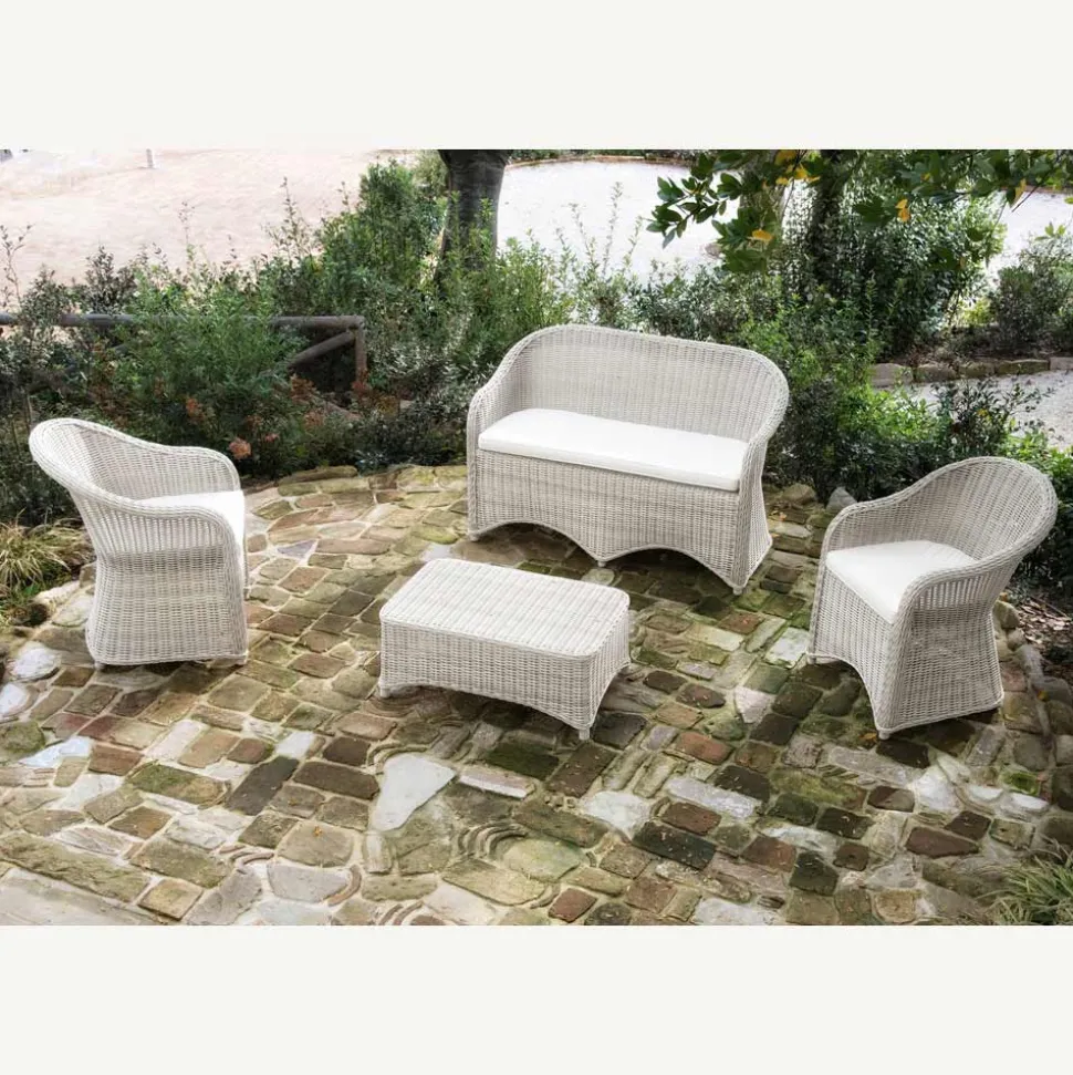 Poltrona da Giardino in Alluminio e Intreccio in Polyrattan - Melina