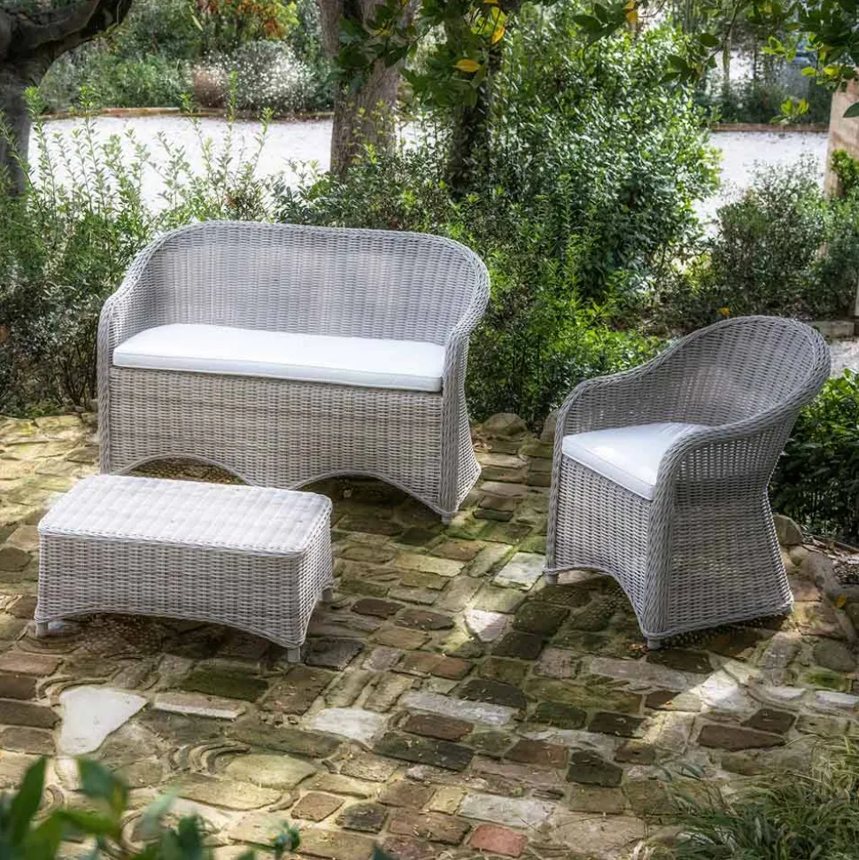 Poltrona da Giardino in Alluminio e Intreccio in Polyrattan - Melina