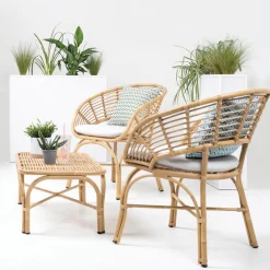 Poltrona da Giardino in Alluminio e Intreccio in Polyrattan e Cuscino - Ellide