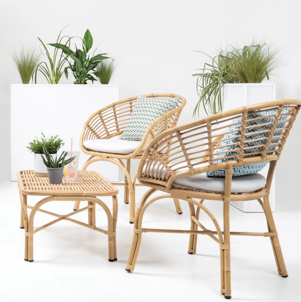 Poltrona da Giardino in Alluminio e Intreccio in Polyrattan e Cuscino - Ellide