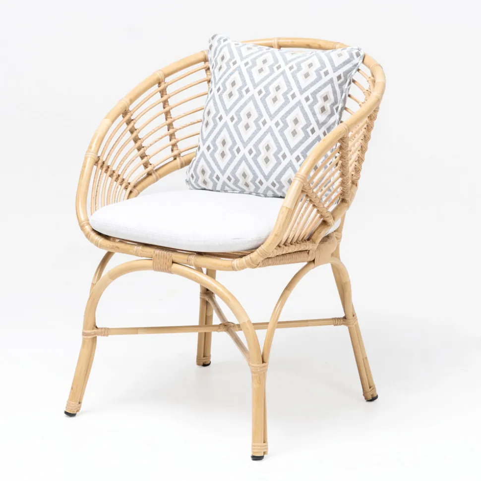 Poltrona da Giardino in Alluminio e Intreccio in Polyrattan e Cuscino - Ellide