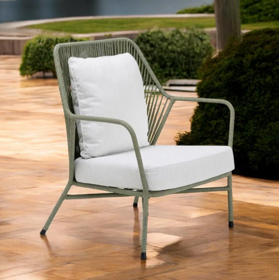 Poltrona da Giardino in Alluminio e Intreccio in Corda - Asteria