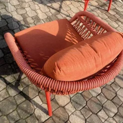 Poltrona da Giardino in Alluminio, Corda e Tessuto Marsala o Bianco - Brise