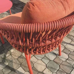 Poltrona da Giardino in Alluminio, Corda e Tessuto Marsala o Bianco - Brise