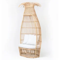 Poltrona da Giardino in Intreccio di Polyrattan con Cuscino Off-White - Anteia