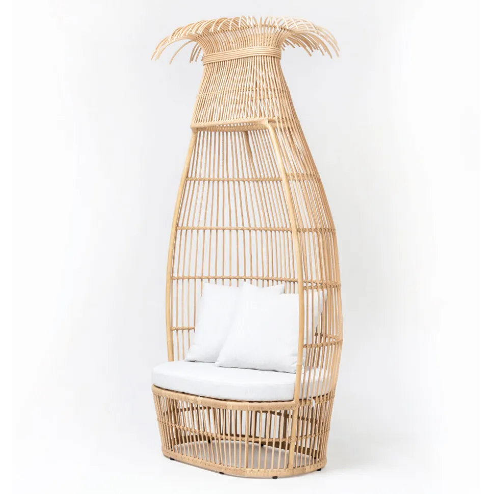 Poltrona da Giardino in Intreccio di Polyrattan con Cuscino Off-White - Anteia