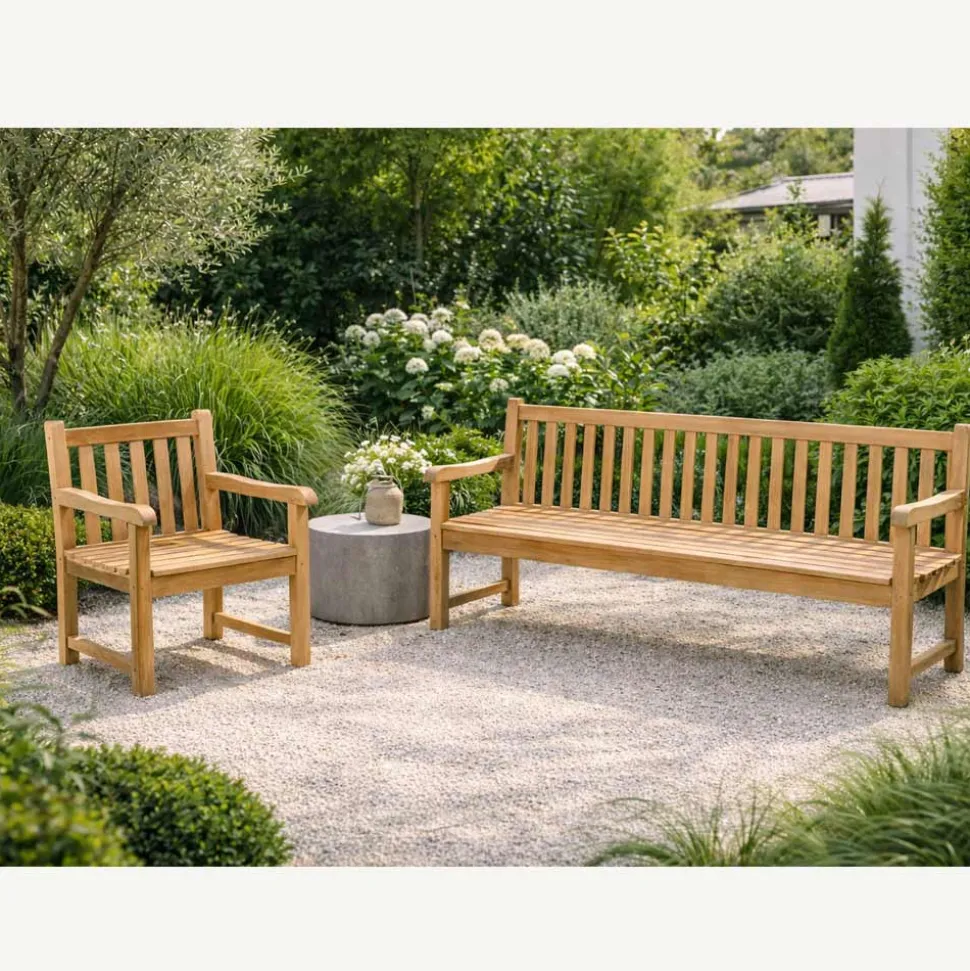 Poltrona da Giardino in Legno di Teak Naturale – Yggdrasil