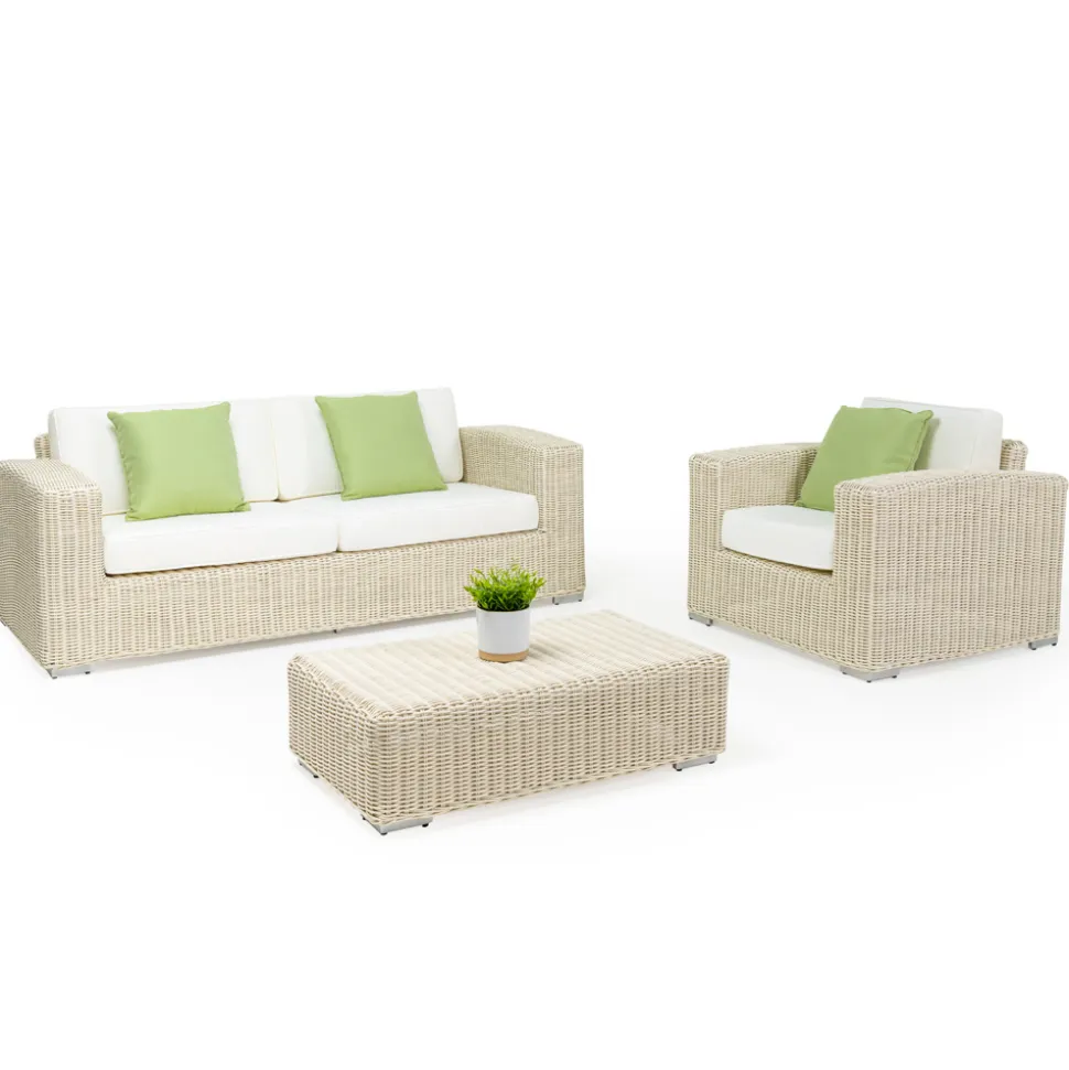 Poltrona da Giardino in Polyrattan Intrecciato a Mano - Yoko