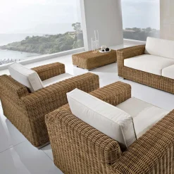 Poltrona da Giardino in Polyrattan Intrecciato a Mano - Yoko