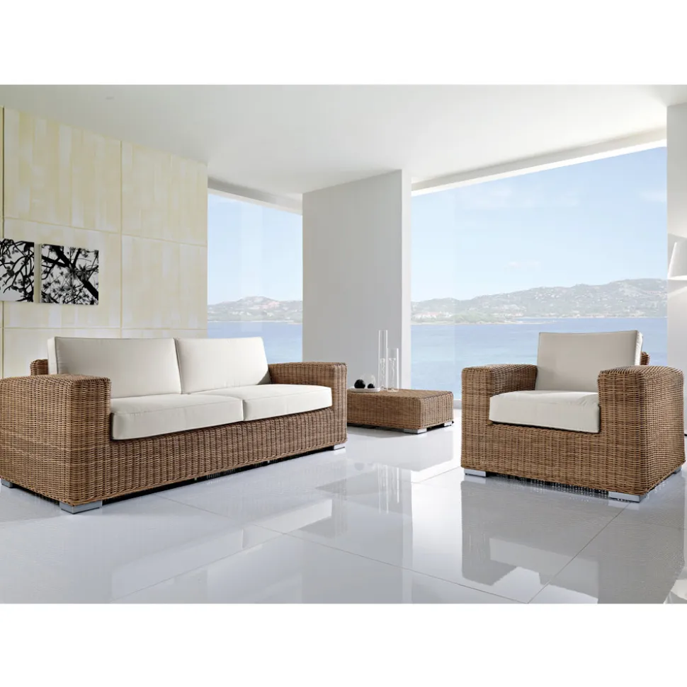 Poltrona da Giardino in Polyrattan Intrecciato a Mano - Yoko