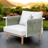 Poltrona da Giardino in Teak, Intreccio in Corda e Cuscini - Bellatrix