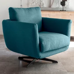 Poltrona da Salotto con Base a Scelta Girevole o Fissa Made in Italy - Ironico