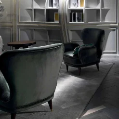Poltrona da salotto imbottita design classico, L78xP75cm, Benny