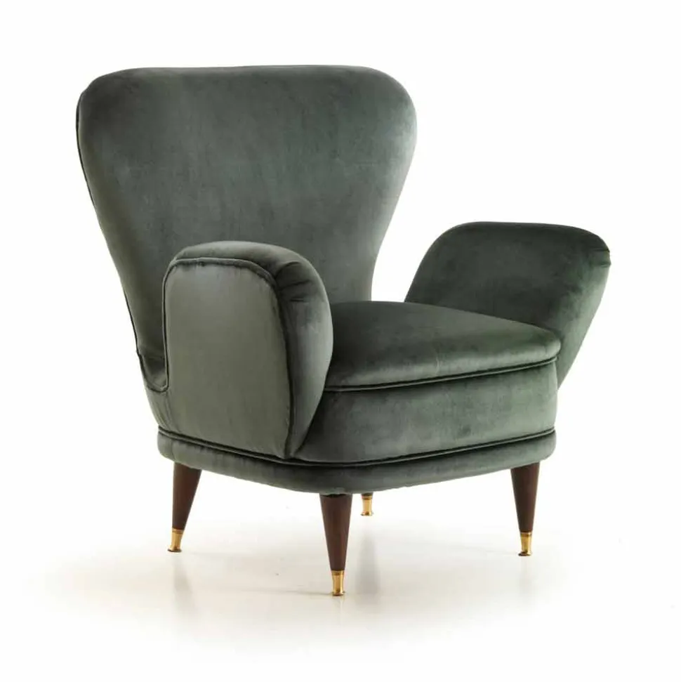 Poltrona da salotto imbottita design classico, L78xP75cm, Benny
