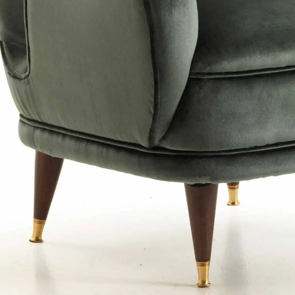 Poltrona da salotto imbottita design classico, L78xP75cm, Benny