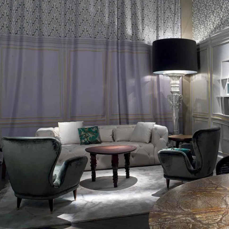 Poltrona da salotto imbottita design classico, L78xP75cm, Benny