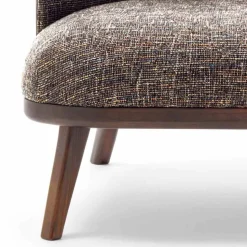 Poltrona da Salotto in Tessuto con Base in Legno Massello Made in Italy - Pepina