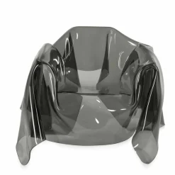 Poltrona design moderno in plexiglass fumé Paris,made in Italy