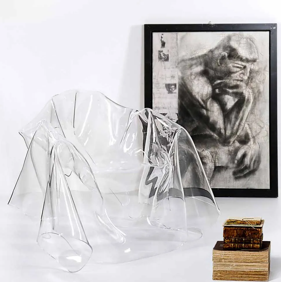 Poltrona design moderno in plexiglass trasparente Paris,made in Italy