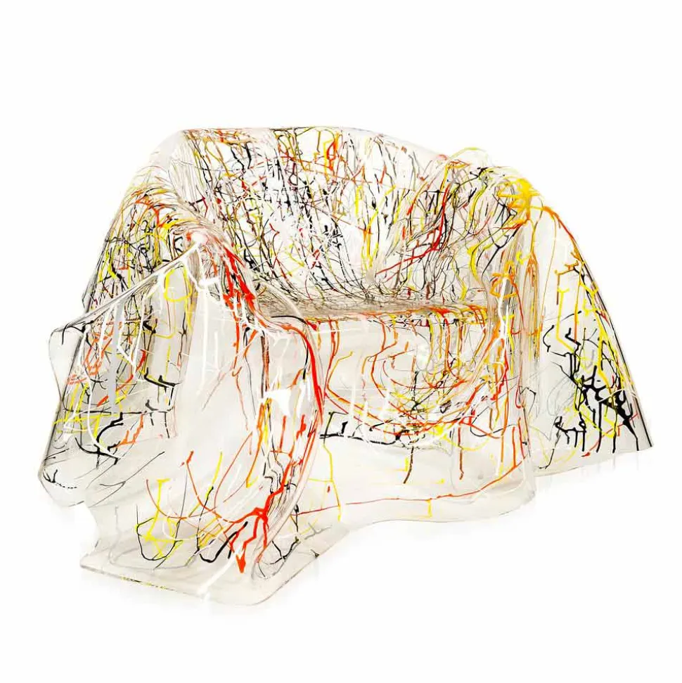 Poltrona design moderno in plexiglass multicolor Paris,made in Italy