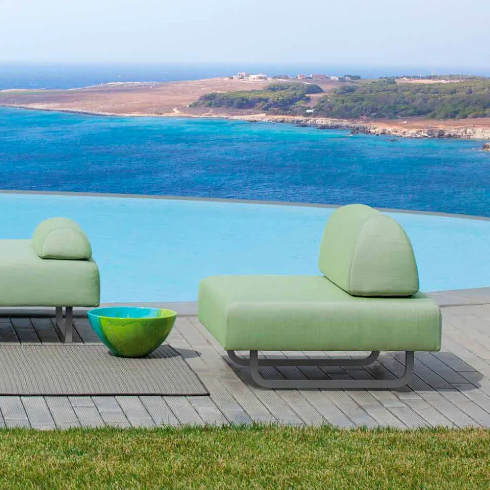 Poltrona di Design da Esterno in Metallo e Tessuto Made in Italy - Selia
