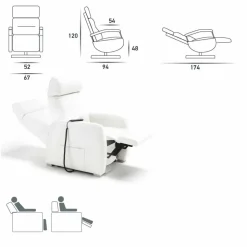 Poltrona girevole a 2 motori design moderno made in Italy Cassia