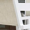 Poltrona Impilabile da Giardino in Textilene Beige e Alluminio - Foglio