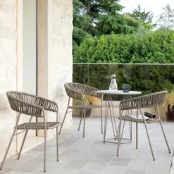 Poltrona Impilabile da Giardino in Acciaio e Corda Made in Italy 2 Pezzi – Ragnar