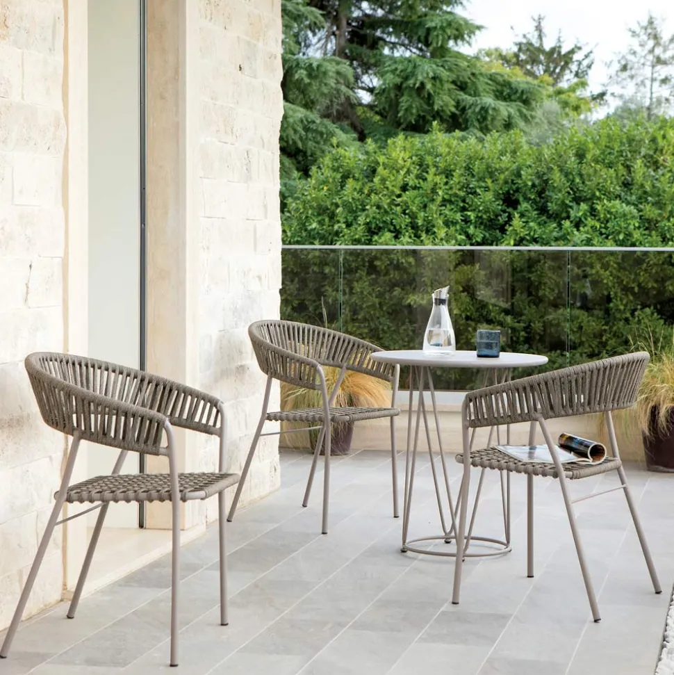 Poltrona Impilabile da Giardino in Acciaio e Corda Made in Italy 2 Pezzi – Ragnar