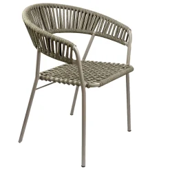 Poltrona Impilabile da Giardino in Acciaio e Corda Made in Italy 2 Pezzi – Ragnar