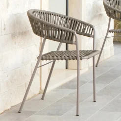 Poltrona Impilabile da Giardino in Acciaio e Corda Made in Italy 2 Pezzi – Ragnar