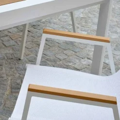 Poltrona in Alluminio e Textilene con Braccioli in Polywood - Diario