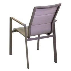 Poltrona in Alluminio e Textilene con Inserto nei Braccioli in HPL - Righello