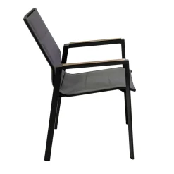Poltrona in Alluminio e Textilene con Inserto nei Braccioli in HPL - Righello