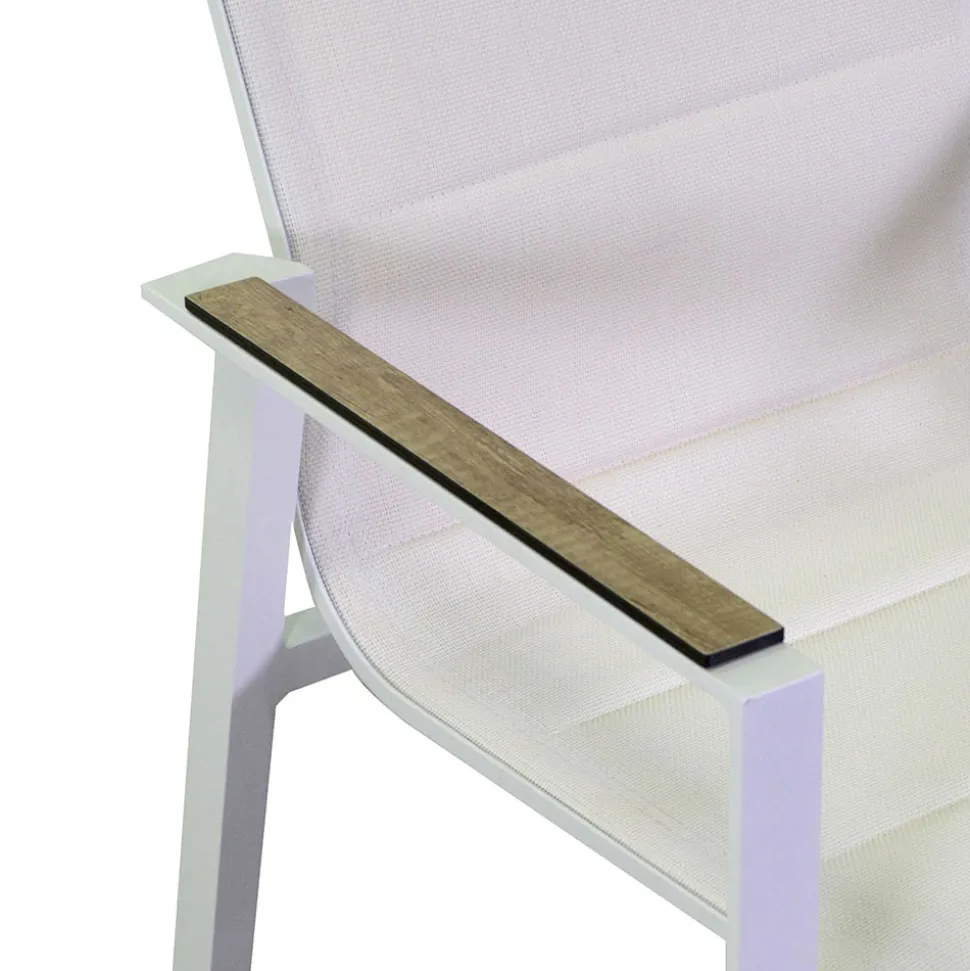 Poltrona in Alluminio e Textilene con Inserto nei Braccioli in HPL - Righello