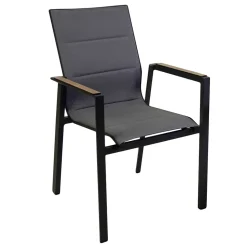 Poltrona in Alluminio e Textilene con Inserto nei Braccioli in HPL - Righello