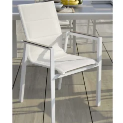 Poltrona in Alluminio e Textilene con Inserto nei Braccioli in HPL - Righello