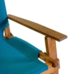 Poltrona in Legno di Acacia e Tessuto Misto Cotone/Poliestere - Bottega