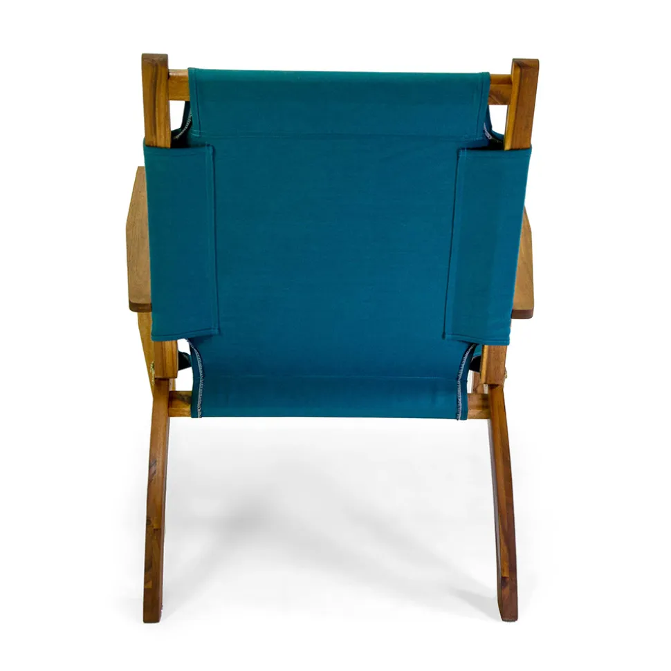 Poltrona in Legno di Acacia e Tessuto Misto Cotone/Poliestere - Bottega