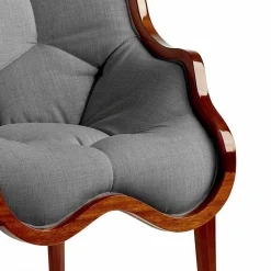 Poltrona in tessuto e legno massello di design, made in Italy, Begga