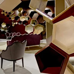Poltrona in tessuto e legno massello di design, made in Italy, Begga