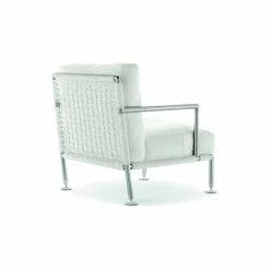 Poltrona Moderna di Design in Acciaio e PVC Nero o Bianco da Esterno - Ontario2
