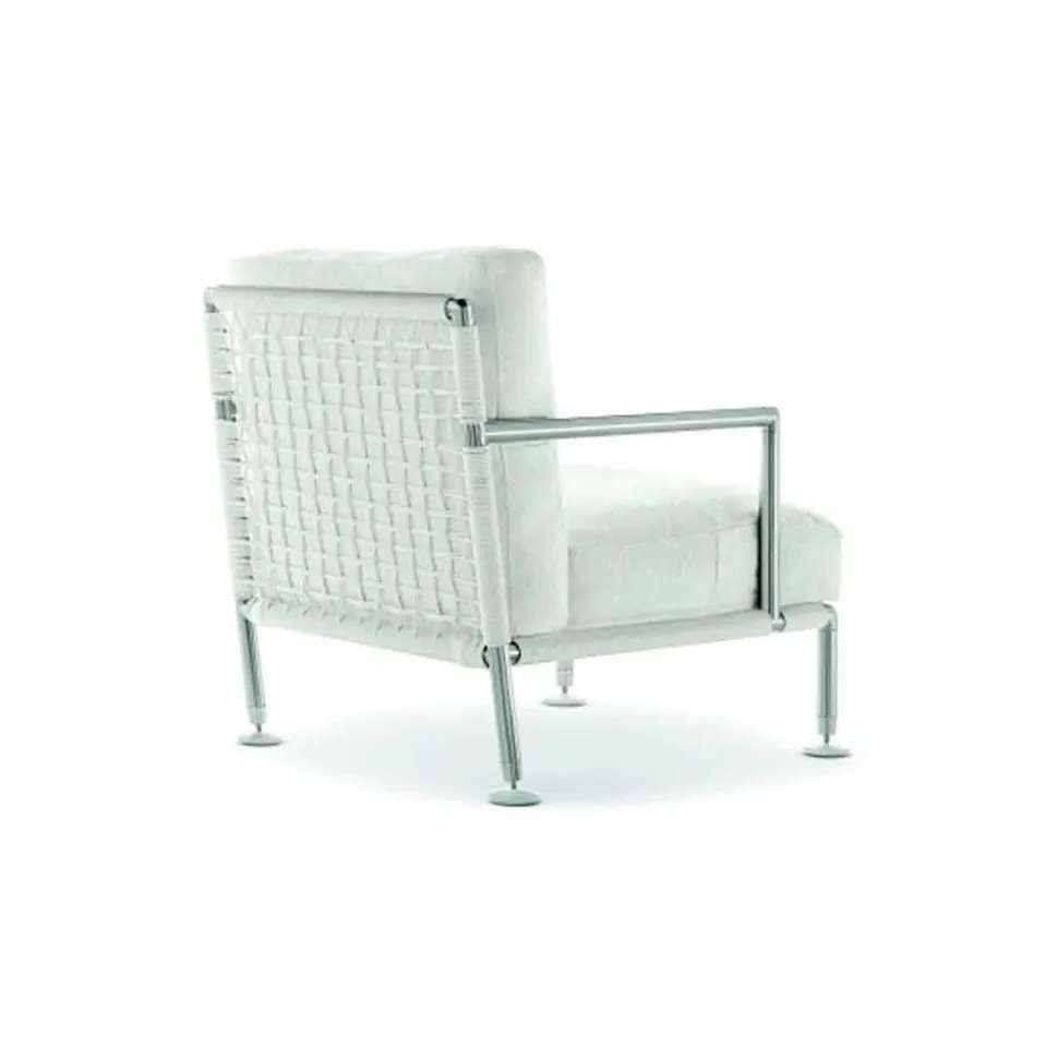Poltrona Moderna di Design in Acciaio e PVC Nero o Bianco da Esterno - Ontario2