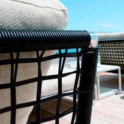 Poltrona Moderna di Design in Acciaio e PVC Nero o Bianco da Esterno - Ontario2