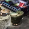 Poltrona moderna di design rivestita in tessuto Belle