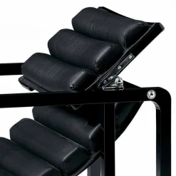 Poltrona Moderna in Legno Laccato Nero Lucido e Pelle Made in Italy - Conga