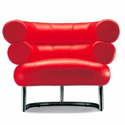 Poltrona Moderna Rivestita in Pelle con Base in Acciaio Made in Italy - Ostilio
