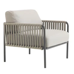 Poltrona Outdoor in Acciaio e Corda con Cuscini Made in Italy – Helga