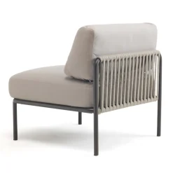 Poltrona Outdoor in Acciaio Zincato e Corda con Cuscini Made in Italy – Helga
