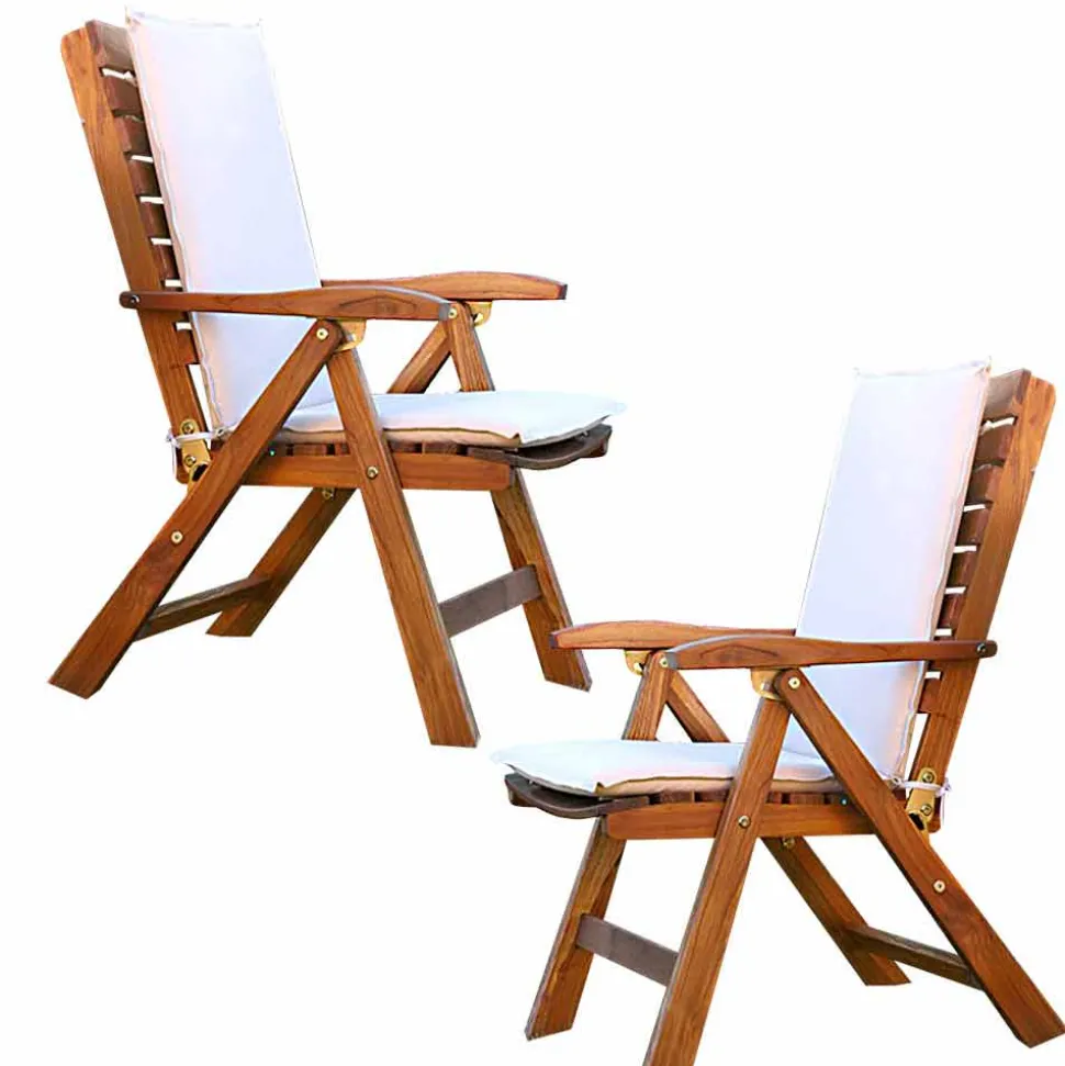 Poltrona pieghevole in teak da giardino